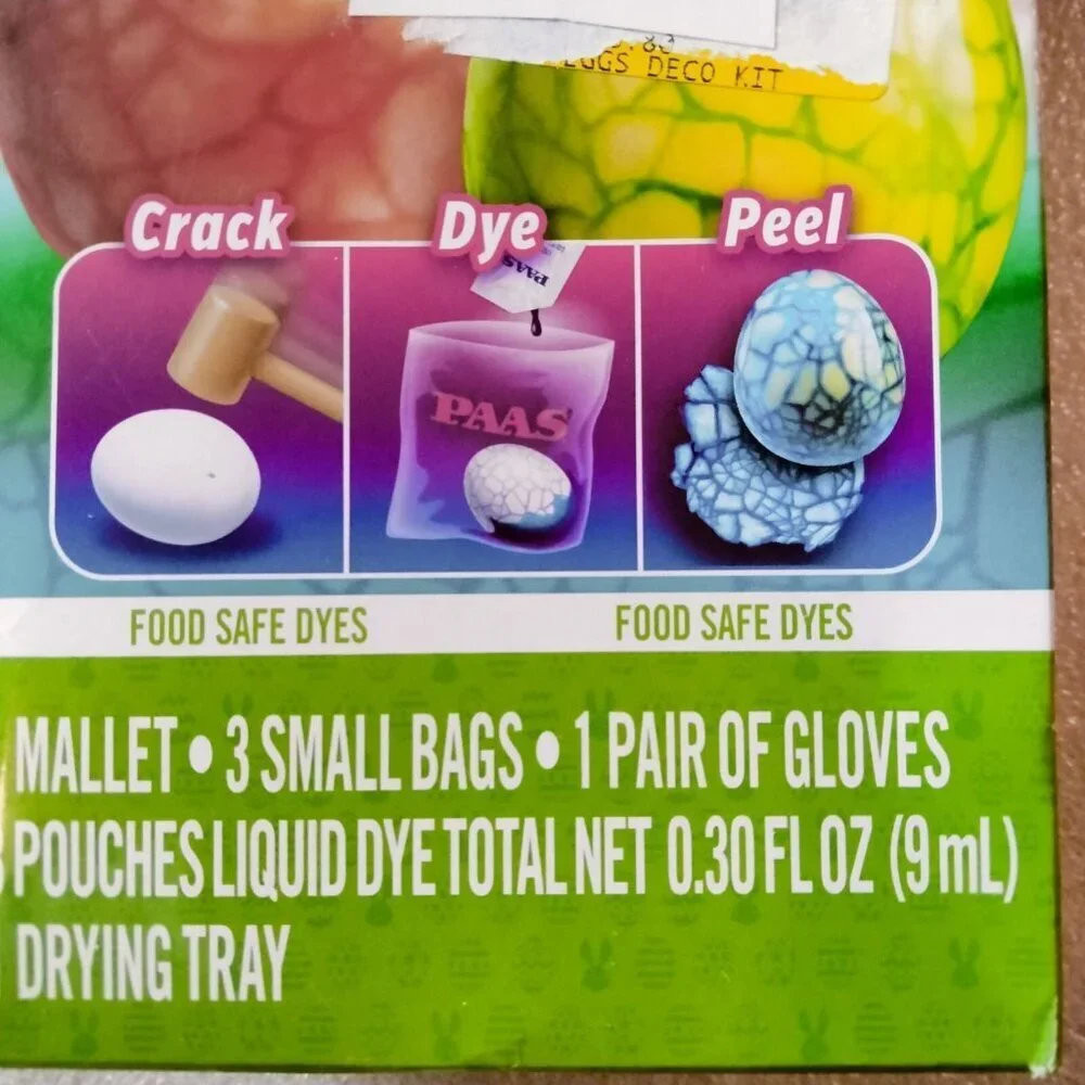 PAAS Dinosaur Eggs Decorating Kit Mallet Gloves Birthday Party Craft Easter Gift